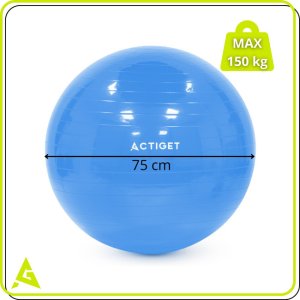Piłka 75 cm do ćwiczeń pilates, rehabilitacyjnych, stretchingu z pompką, niebieska UNIWERSALNY 16