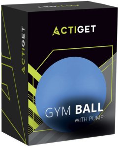 Piłka 75 cm do ćwiczeń pilates, rehabilitacyjnych, stretchingu z pompką, niebieska UNIWERSALNY 2