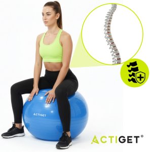 Piłka 75 cm do ćwiczeń pilates, rehabilitacyjnych, stretchingu z pompką, niebieska UNIWERSALNY 3