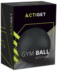 Piłka 85 cm do ćwiczeń pilates, rehabilitacyjnych, stretchingu z pompką, czarna UNIWERSALNY 2