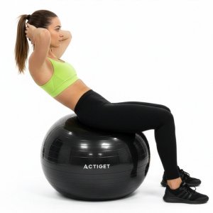Piłka 85 cm do ćwiczeń pilates, rehabilitacyjnych, stretchingu z pompką, czarna UNIWERSALNY 10