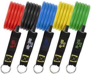 Gumy oporowe do ćwiczeń zestaw 5 szt. ekspanderów, taśmy fitness, kolorowe UNIWERSALNY 20