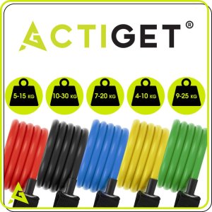 Gumy oporowe do ćwiczeń zestaw 5 szt. ekspanderów, taśmy fitness, kolorowe UNIWERSALNY 29