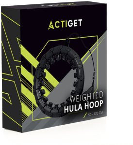 Actiget Hula hop z obciążeniem 24 elementy składane, z wypustkami do treningu cardio i fitness, czarne UNIWERSALNY 19