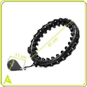 Actiget Hula hop z obciążeniem 24 elementy składane, z wypustkami do treningu cardio i fitness, czarne UNIWERSALNY 20