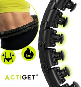 Actiget Hula hop z obciążeniem 24 elementy składane, z wypustkami do treningu cardio i fitness, czarne UNIWERSALNY 10