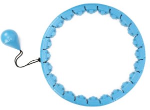 Hula hop z obciążeniem 24 elementy składane, z wypustkami do treningu cardio i fitness, niebieskie UNIWERSALNY 11