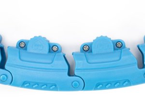 Hula hop z obciążeniem 24 elementy składane, z wypustkami do treningu cardio i fitness, niebieskie UNIWERSALNY 15