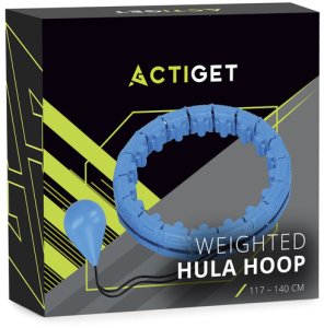 Hula hop z obciążeniem 24 elementy składane, z wypustkami do treningu cardio i fitness, niebieskie UNIWERSALNY 18