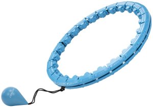 Hula hop z obciążeniem 24 elementy składane, z wypustkami do treningu cardio i fitness, niebieskie UNIWERSALNY 5