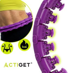 Hula hop z obciążeniem 24 elementy składane, z wypustkami do treningu cardio i fitness, fioletowe UNIWERSALNY 17