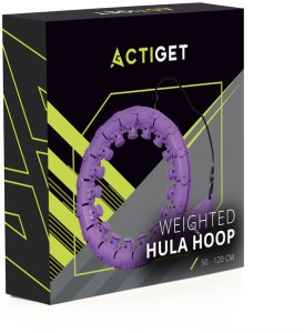 Hula hop z obciążeniem 24 elementy składane, z wypustkami do treningu cardio i fitness, fioletowe UNIWERSALNY 19