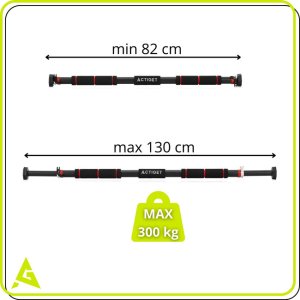 Drążek do podciągania 82-130 cm teleskopowy stalowy mocowany do futryny regulowany UNIWERSALNY 11