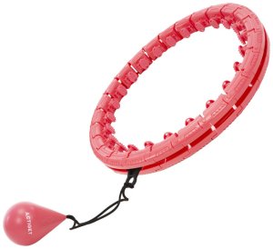 Hula hop z obciążeniem 24 elementy składane, z wypustkami do treningu cardio i fitness, czerwone UNIWERSALNY 13