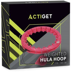 Hula hop z obciążeniem 24 elementy składane, z wypustkami do treningu cardio i fitness, czerwone UNIWERSALNY 18