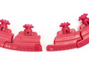 Hula hop z obciążeniem 24 elementy składane, z wypustkami do treningu cardio i fitness, czerwone UNIWERSALNY 2