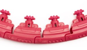 Hula hop z obciążeniem 24 elementy składane, z wypustkami do treningu cardio i fitness, czerwone UNIWERSALNY 3