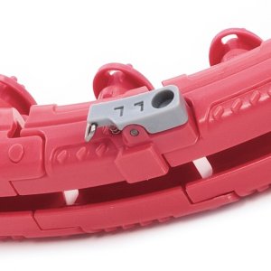 Hula hop z obciążeniem 24 elementy składane, z wypustkami do treningu cardio i fitness, czerwone UNIWERSALNY 4