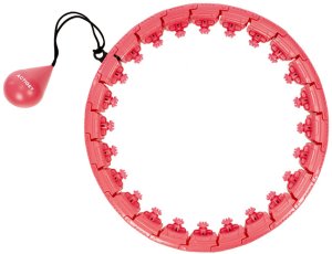 Hula hop z obciążeniem 24 elementy składane, z wypustkami do treningu cardio i fitness, czerwone UNIWERSALNY 7