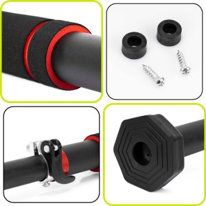 Drążek do podciągania 62 - 100 cm teleskopowy stalowy mocowany do futryny regulowany UNIWERSALNY 14