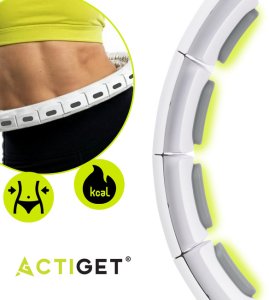 Hula hop z obciążeniem 16 elementów składane, z wypustkami i licznikiem fitness, biało-szare UNIWERSALNY 19