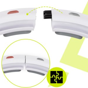 Hula hop z obciążeniem 16 elementów składane, z wypustkami i licznikiem fitness, biało-szare UNIWERSALNY 20