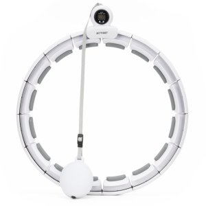 Hula hop z obciążeniem 16 elementów składane, z wypustkami i licznikiem fitness, biało-szare UNIWERSALNY 5