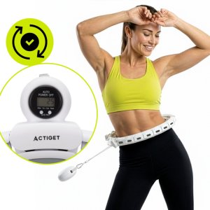 Hula hop z obciążeniem 16 elementów składane, z wypustkami i licznikiem fitness, biało-szare UNIWERSALNY 9