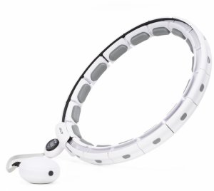 Hula hop z obciążeniem 16 elementów składane, z wypustkami i licznikiem fitness, biało-szare UNIWERSALNY 10