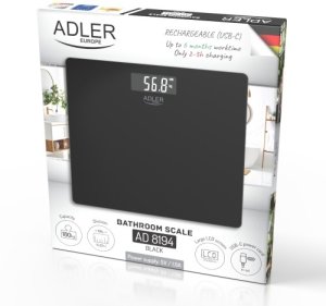 Waga Łazienkowa USB-C, Akumulatorowa, 180 kg, Dokładność 100 g 165