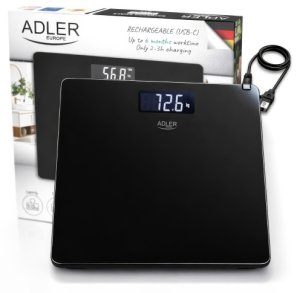 Waga Łazienkowa USB-C, Akumulatorowa, 180 kg, Dokładność 100 g 190