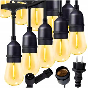 GIRLANDA ŚWIETLNA 20M 20 ŻARÓWEK OGRODOWA ŻARÓWKA ZEWNĘTRZNA LAMPKI LED 3