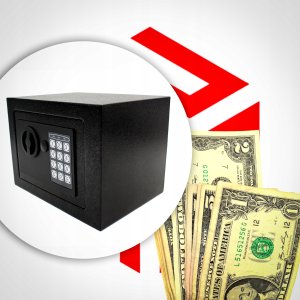 MAŁY SEJF NA PIENIĄDZE DOKUMENTY SZYFROWY PIN KLUCZ DOMOWY BIUROWY 4L 3