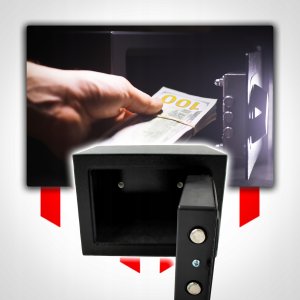 MAŁY SEJF NA PIENIĄDZE DOKUMENTY SZYFROWY PIN KLUCZ DOMOWY BIUROWY 4L 6