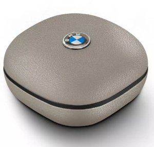 Słuchawki Bluetooth TWS BMW Leather Metal Logo ENC taupe 2