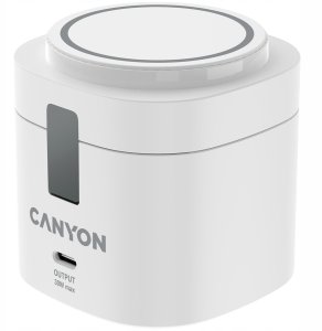 CANYON Stacja ładująca 4w1 bezprzew. 30W z ładowarką 65W biała 2
