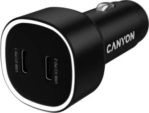 CANYON Ładowarka samochodowa OnDrive 60 PD 60W 2xUSB-C czarna 2