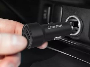 CANYON Ładowarka samochodowa OnDrive 24 24W 2xUSB-A czarna 4