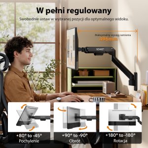 SENSE7 Uchwyt do ściany na monitor 17"-32" HANG Light WALL ARM 4