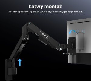SENSE7 Uchwyt do ściany na monitor 17"-32" HANG Light WALL ARM 6