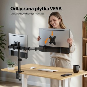 SENSE7 Uchwyt biurkowy na 2 monitory 17"-32" FLOAT Light DOUBLE 6