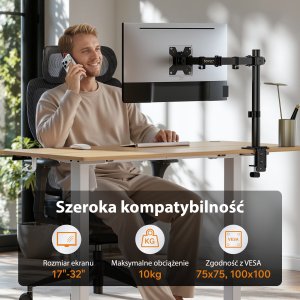 SENSE7 Uchwyt biurkowy na monitor 17"-32" FLOAT Light ARM 2