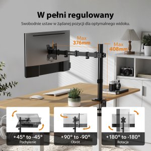 SENSE7 Uchwyt biurkowy na monitor 17"-32" FLOAT Light ARM 3