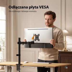 SENSE7 Uchwyt biurkowy na monitor 17"-32" FLOAT Light ARM 6