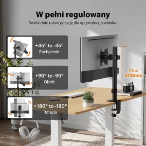 SENSE7 Uchwyt biurkowy na monitor 17"-32" FLOAT Light 3