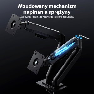 SENSE7 Uchwyt biurkowy na 2 monitory 17"-32" HANG DOUBLE Light 3