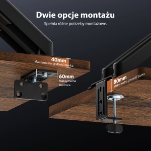 SENSE7 Uchwyt biurkowy na 2 monitory 17"-32" HANG DOUBLE Light 6