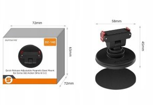 Uchwyt Szybkozłączka 1/4"" Baza Magnes Do Dji Osmo 360 Action 5 Pro 4 3 2 / Dz-140-d 11