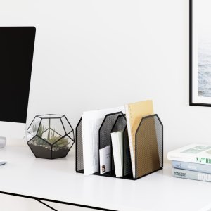 Organizer na biurko koszyk z przegródkami 2