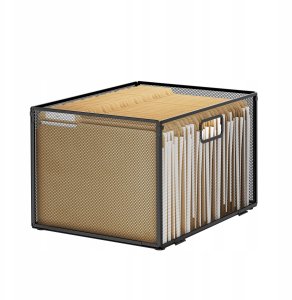 Organizer na biurko szeroki koszyk metalowy 3